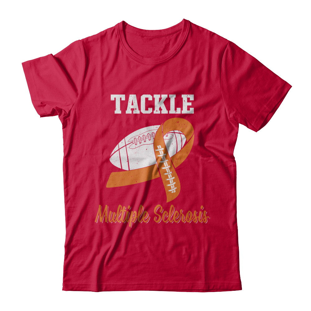 Football Survivor Tackle Orange Multiple Sclerosis Awareness T-Shirt & Hoodie | Teecentury.com