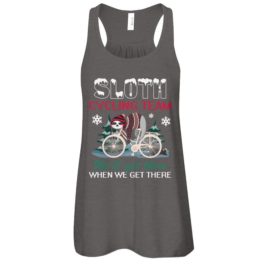 Sloth Cycling Team Lazy Sloth Sleeping On Bicycle Winter Snow T-Shirt & Tank Top | Teecentury.com