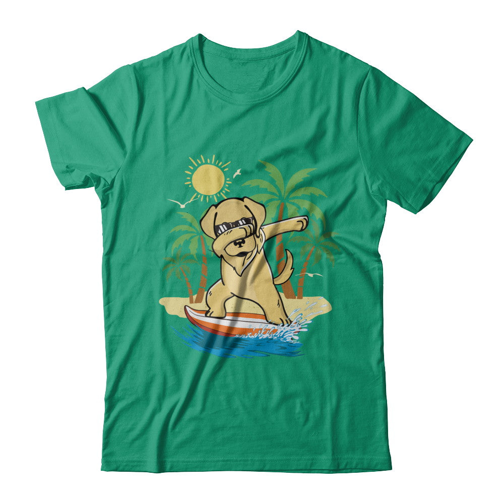 Summer Vacation Dabbing Golden Retriever Surfing Surfboard Gift T-Shirt & Hoodie | Teecentury.com