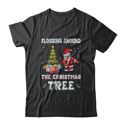 Santa Claus Flossing Around The Christmas Tree T-Shirt & Hoodie | Teecentury.com