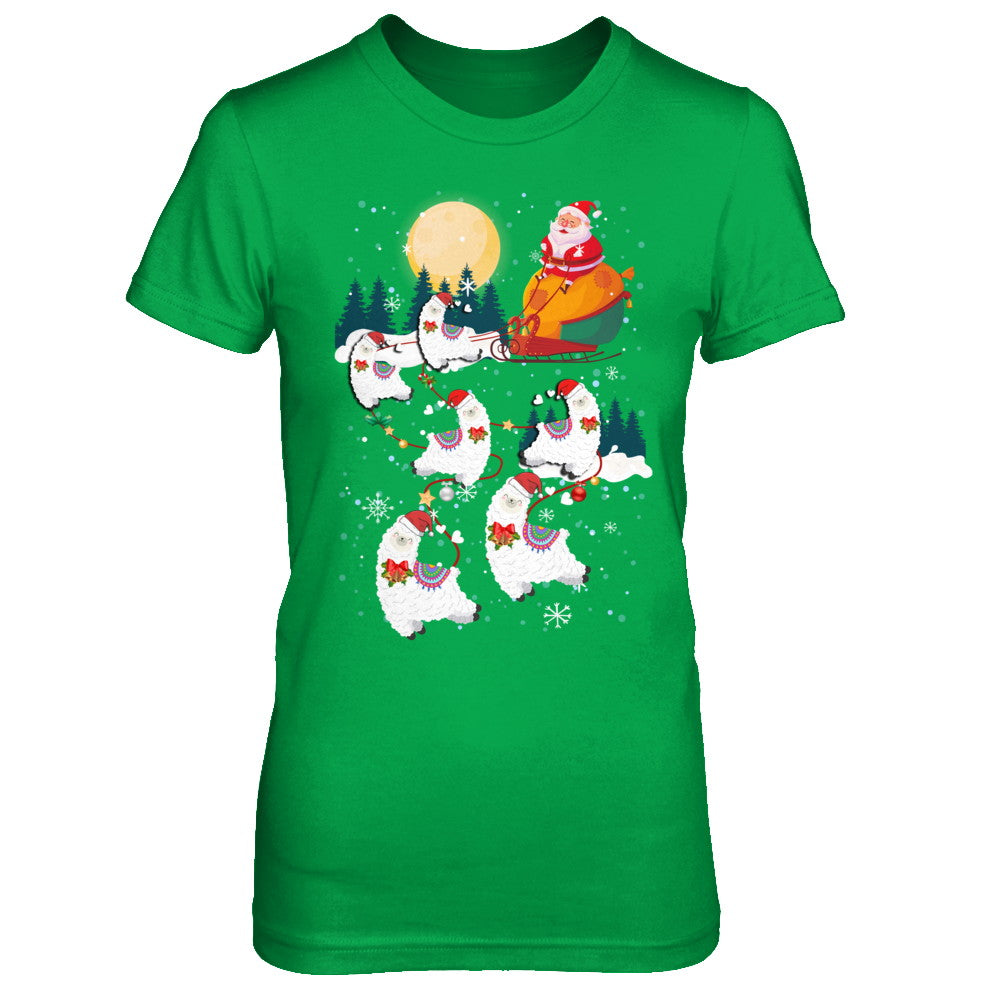 Funny Christmas Llama Alpaca Reindeer Lover Santa Gift T-Shirt & Sweatshirt | Teecentury.com