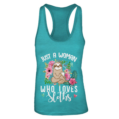 Just A Woman Who Loves Sloths T-Shirt & Tank Top | Teecentury.com