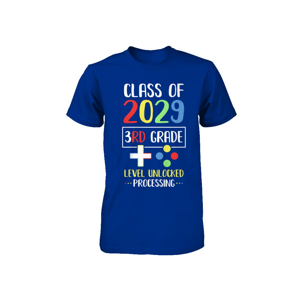 Class Of 2029 3rd Grade Level Unlock Gaming Back Go School Youth Youth Shirt | Teecentury.com