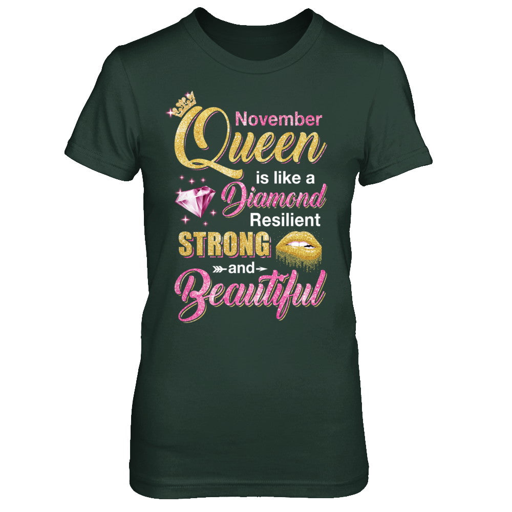 November Girls Queen Is Diamond Strong Beautiful T-Shirt & Hoodie | Teecentury.com
