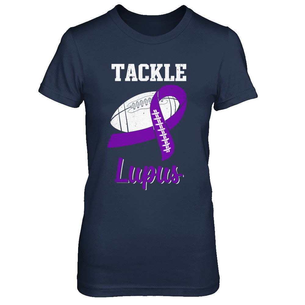 Football Survivor Tackle Purple Lupus Awareness T-Shirt & Hoodie | Teecentury.com