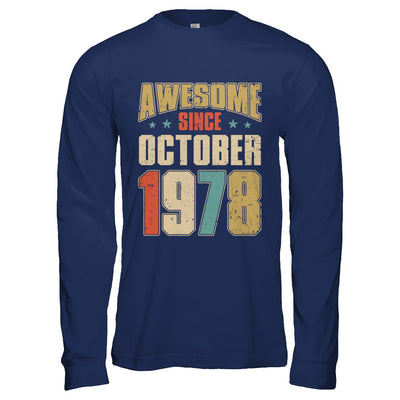 Vintage Retro Awesome Since October 1978 44th Birthday T-Shirt & Hoodie | Teecentury.com