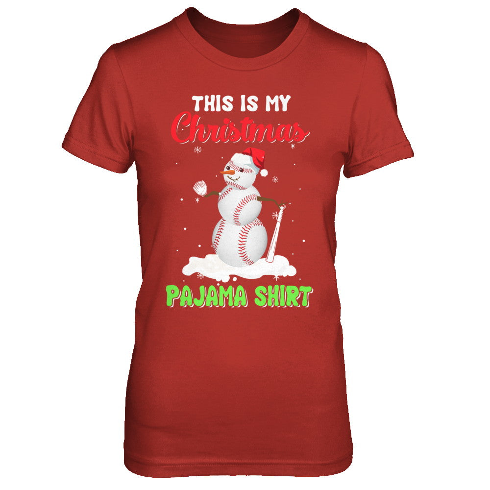 This Is My Christmas Pajama Xmas Snowman Baseball T-Shirt & Sweatshirt | Teecentury.com