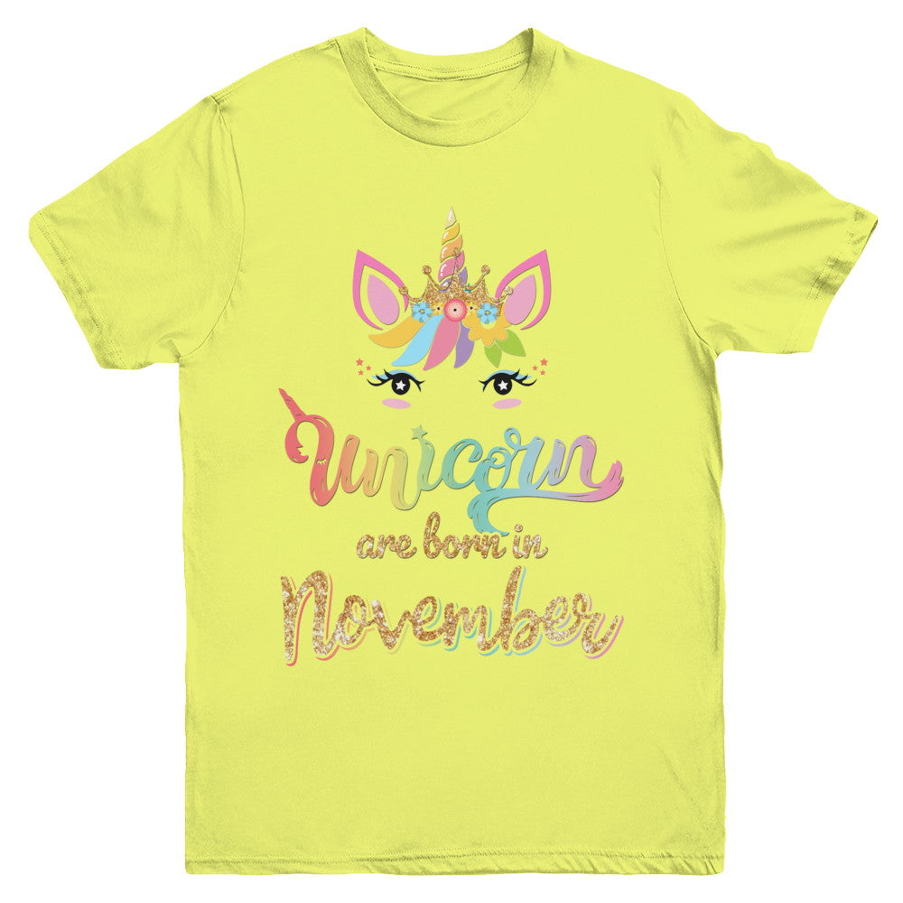 Cute Unicorns Are Born In November Birthday Gift Youth Youth Shirt | Teecentury.com