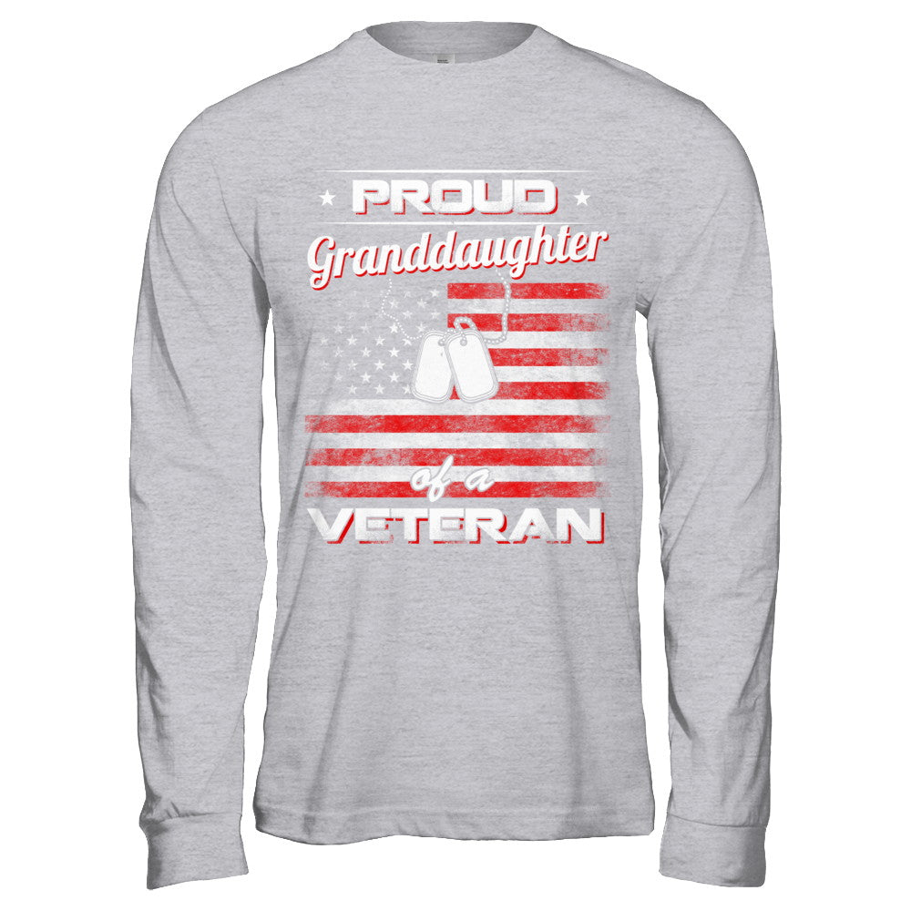 Proud Granddaughter Of A Veteran T-Shirt & Hoodie | Teecentury.com