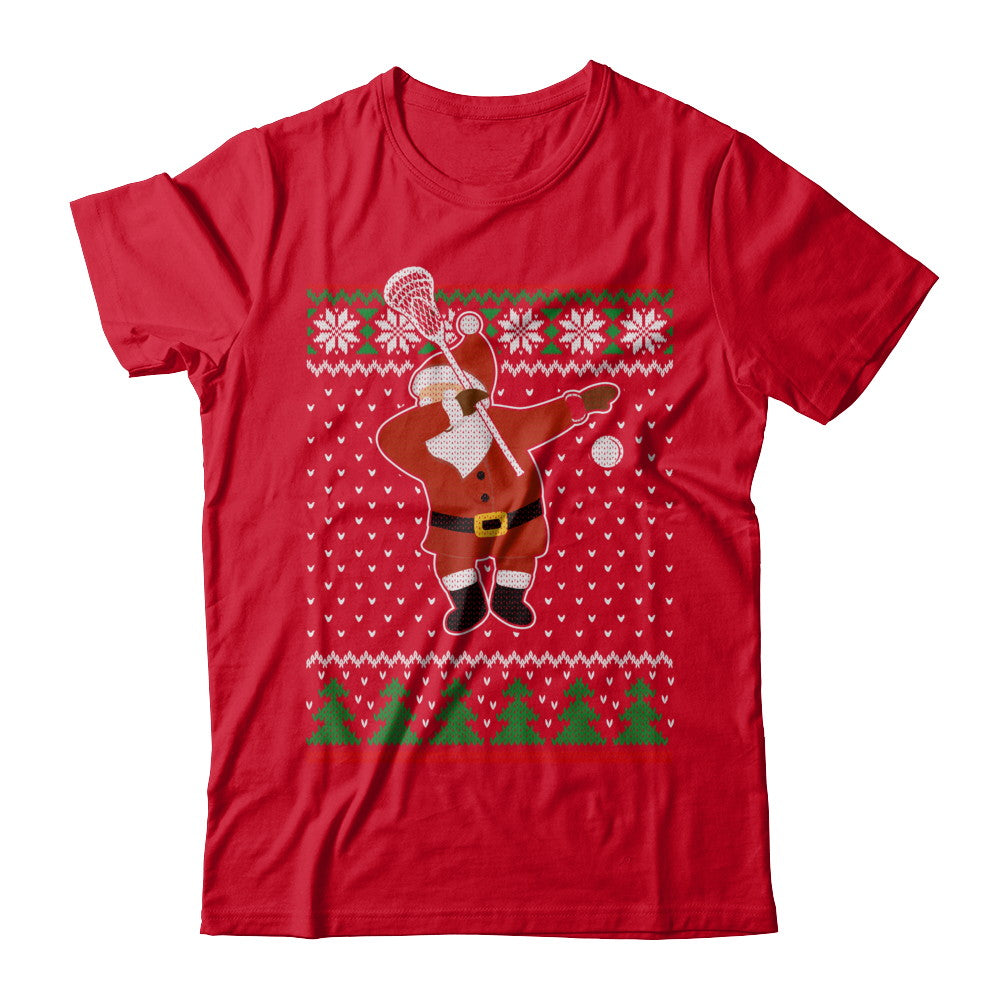 Dabbing Santa Lacrosse Ugly Sweater Christmas T-Shirt & Sweatshirt | Teecentury.com