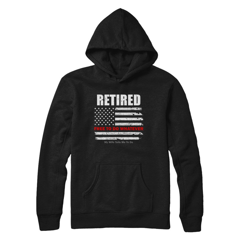 Retired Free to Do Whatever Thin Red Line Firefighter T-Shirt & Hoodie | Teecentury.com