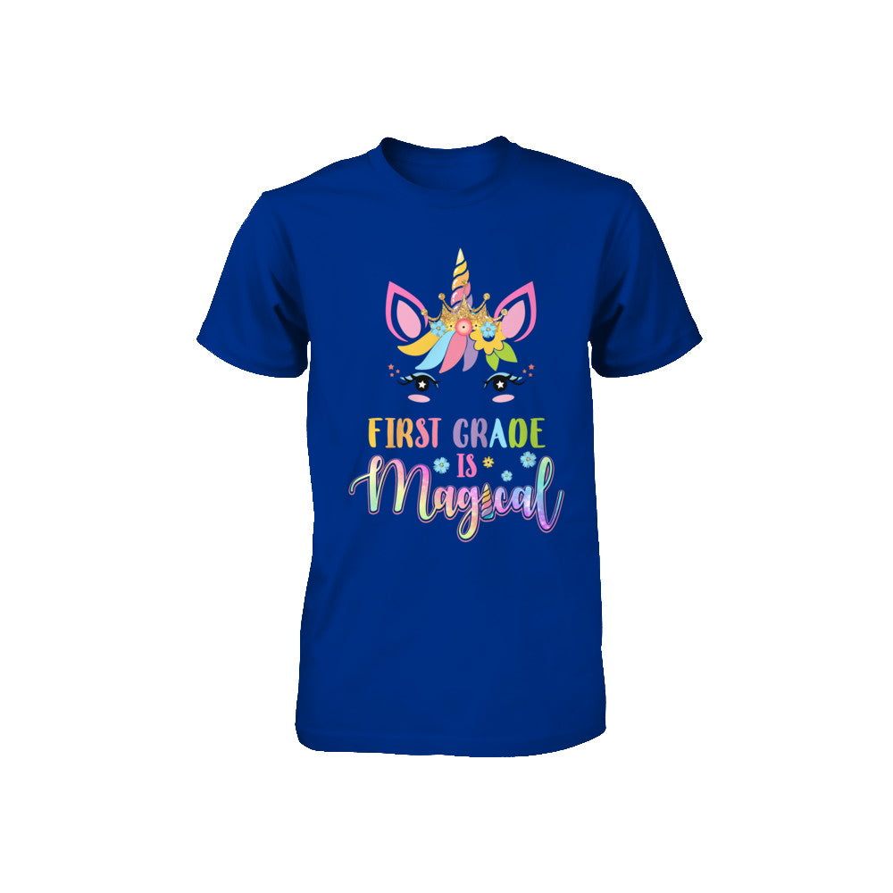 First Grade Is Magical Unicorn Back To School 1st Grade Youth Youth Shirt | Teecentury.com
