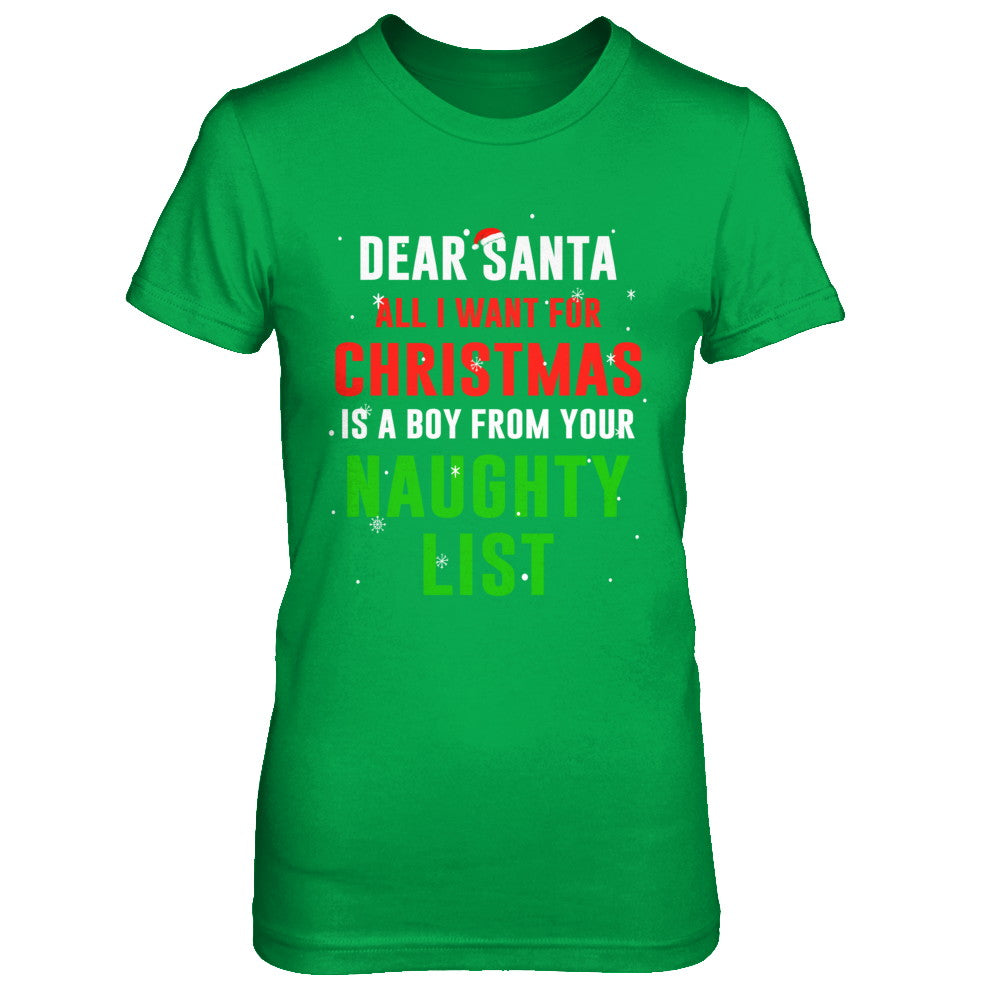 Dear Santa I Want For Christmas Is A Boy From Naughty List T-Shirt & Sweatshirt | Teecentury.com