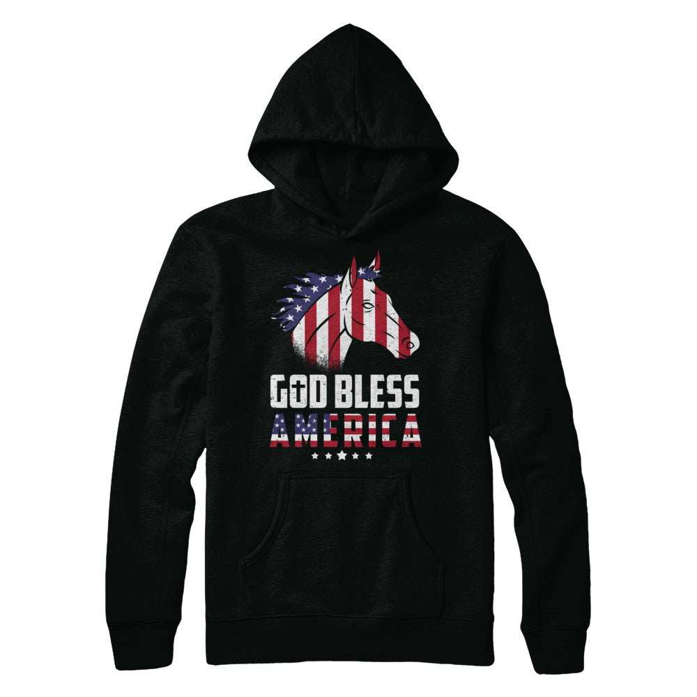 God Bless America Horse American Flag 4Th Of July T-Shirt & Hoodie | Teecentury.com