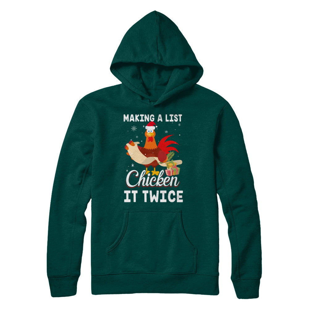 Chicken It Twice Funny Chicken Christmas T-Shirt & Sweatshirt | Teecentury.com