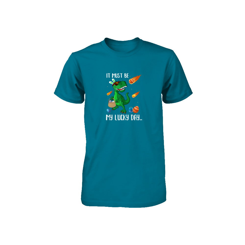Funny Easter Bunny Dinosaur It Must Be My Lucky Day Youth Youth Shirt | Teecentury.com
