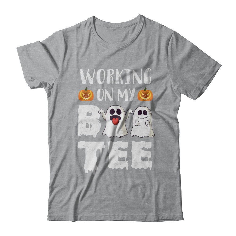 Working On My Boo Tee Funny Ghost Halloween T-Shirt & Hoodie | Teecentury.com