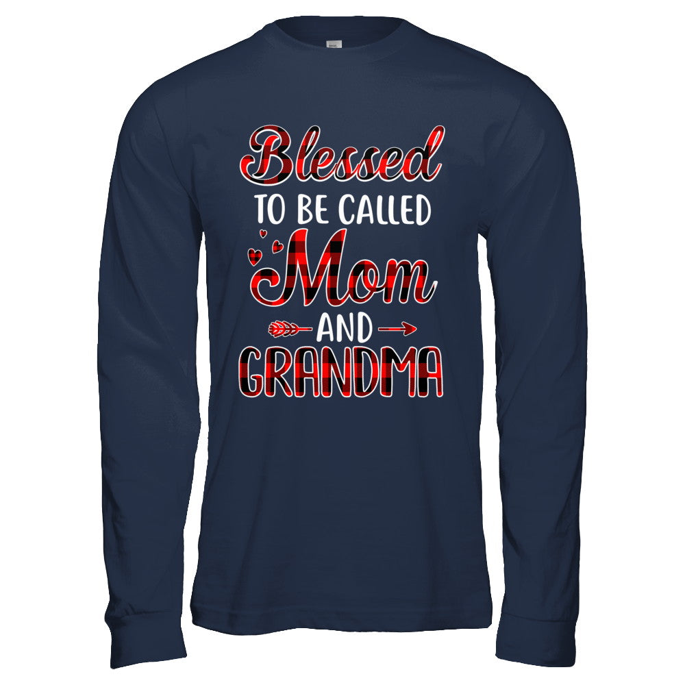 Red Buffalo Plaid Blessed To Be Called Mom And Grandma T-Shirt & Hoodie | Teecentury.com