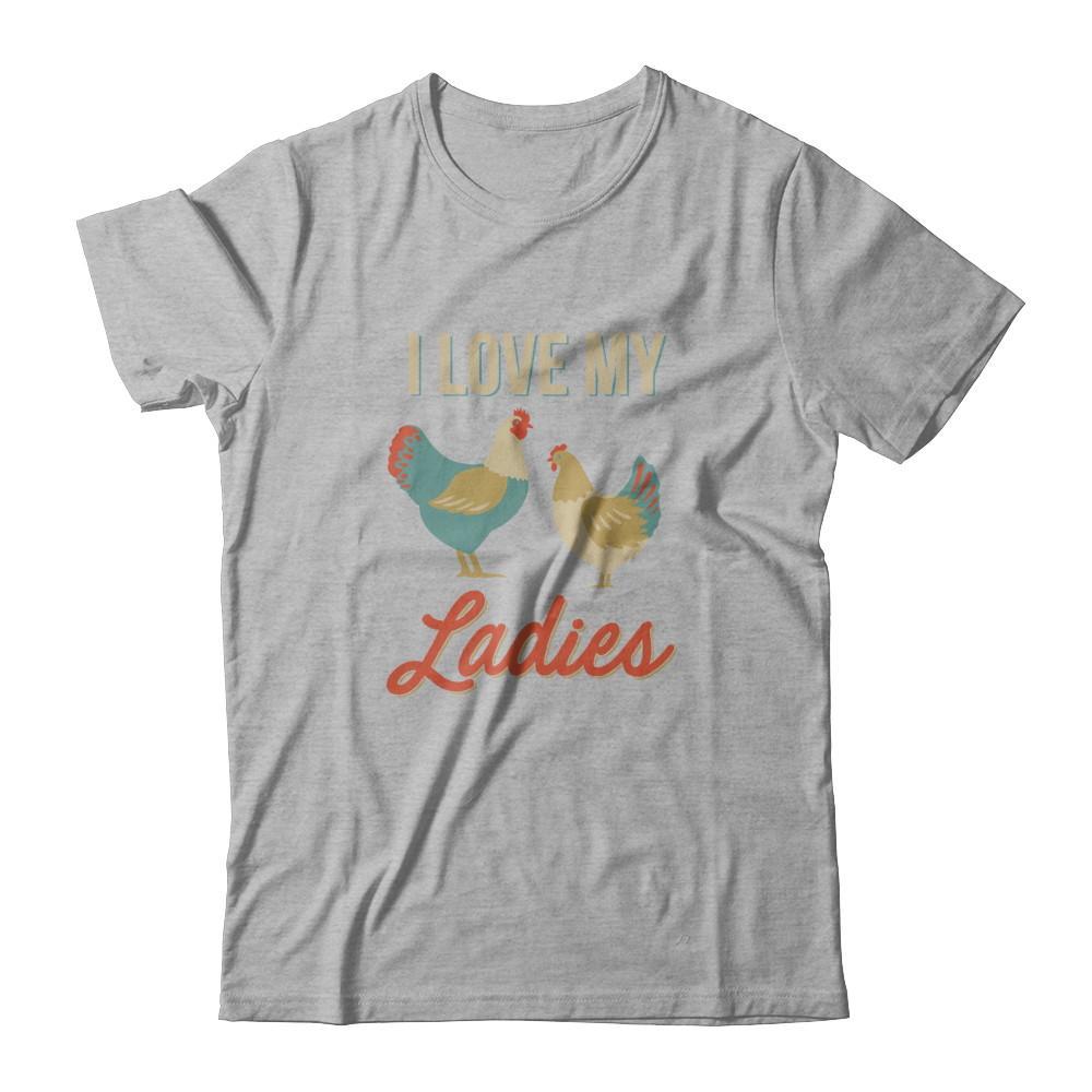 Vintage Retro I Love My Ladies Funny Chicken Farmer T-Shirt & Tank Top | Teecentury.com