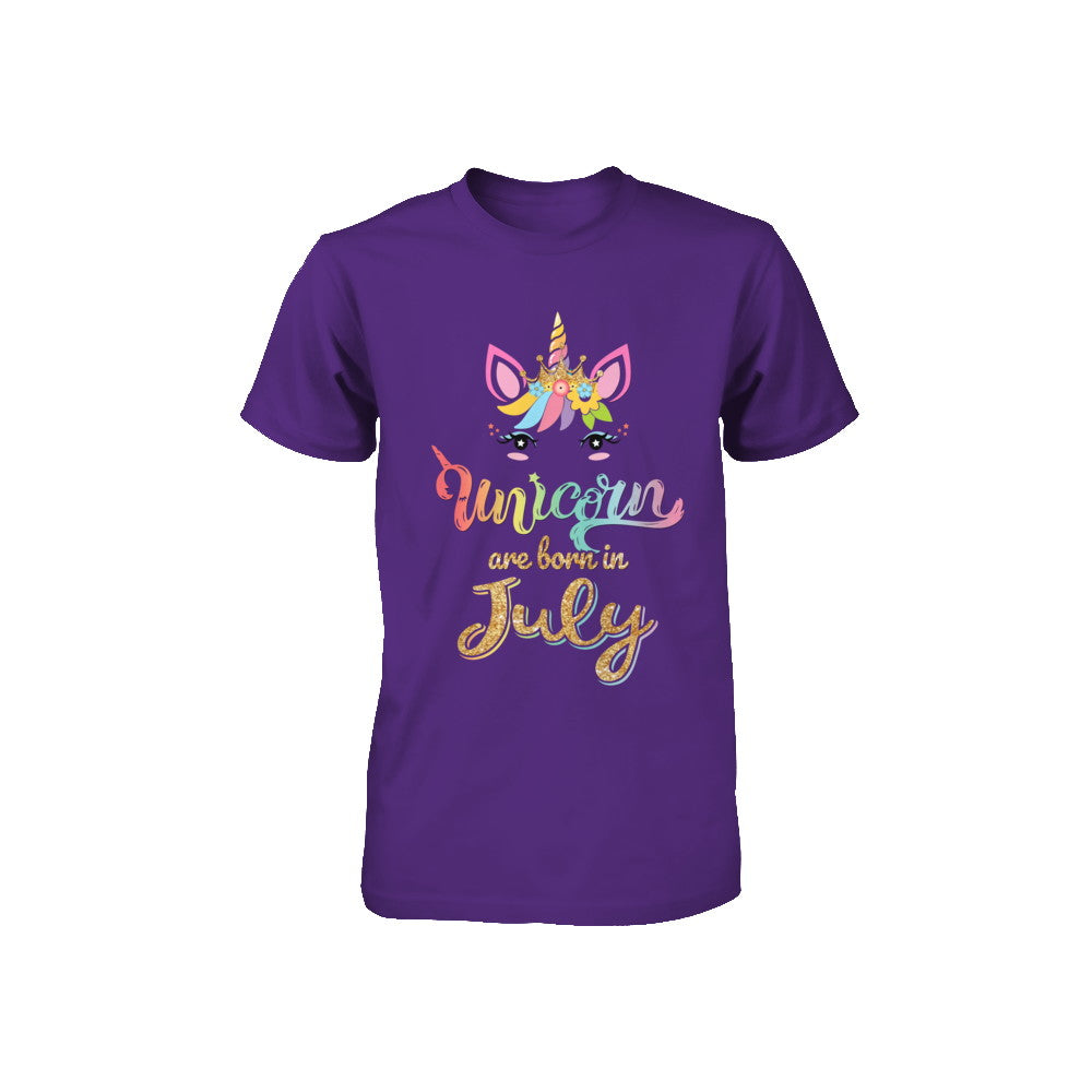 Cute Unicorns Are Born In July Birthday Gift Youth Youth Shirt | Teecentury.com