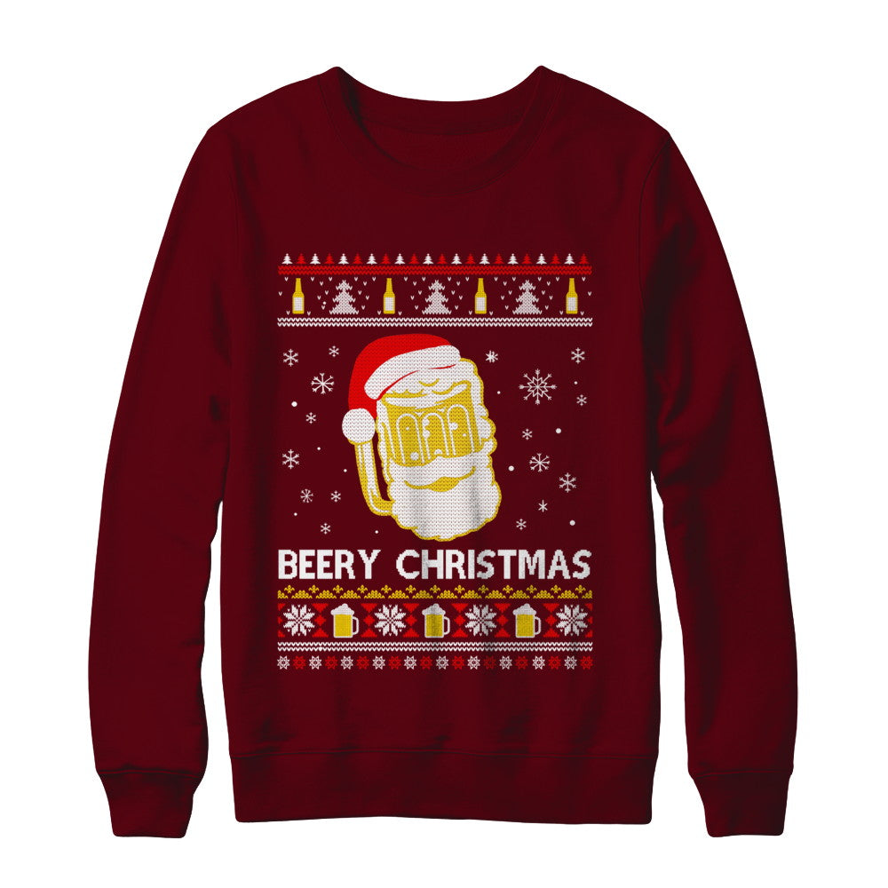 Beery Christmas Ugly Christmas Sweater Christmas Beer T-Shirt & Sweatshirt | Teecentury.com