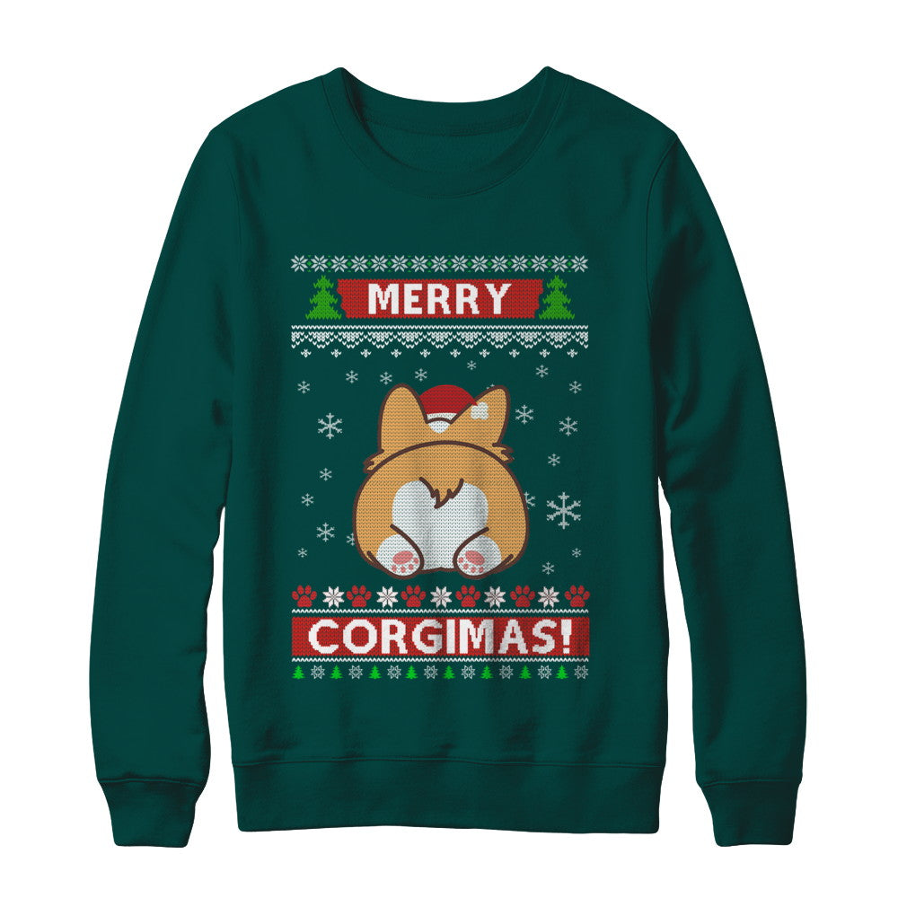 Xmas Merry Corgmas Santa Corgi Ugly Christmas Sweater T-Shirt & Sweatshirt | Teecentury.com