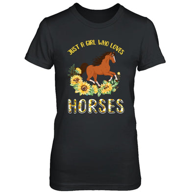 Just A Girl Who Loves Horses And Sunflowers T-Shirt & Hoodie | Teecentury.com