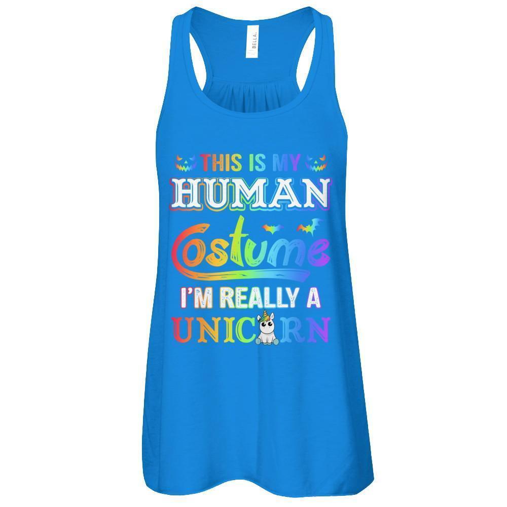 Halloween This Is My Human Costume I'm Really A Unicorn T-Shirt & Tank Top | Teecentury.com