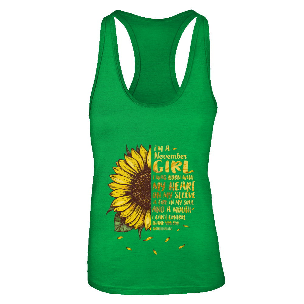 I Am A November Girl Birthday Gifts Sunflower T-Shirt & Tank Top | Teecentury.com