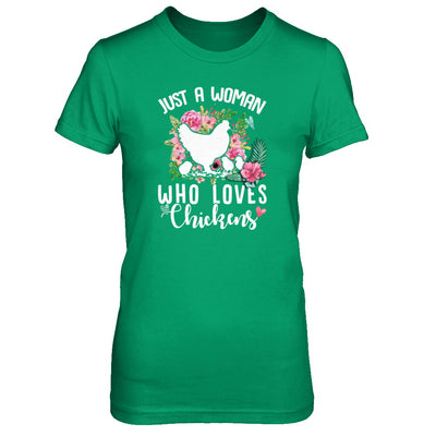 Just A Woman Who Loves Chickens T-Shirt & Tank Top | Teecentury.com