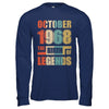Vintage Retro October 1968 Birth Of Legends 54th Birthday T-Shirt & Hoodie | Teecentury.com