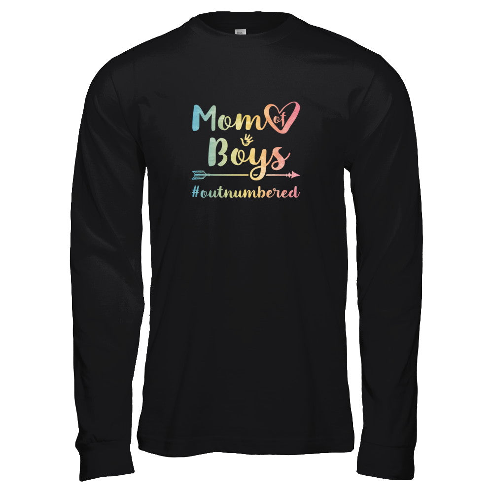Mom Of Boys Outnumbered T-Shirt & Tank Top | Teecentury.com