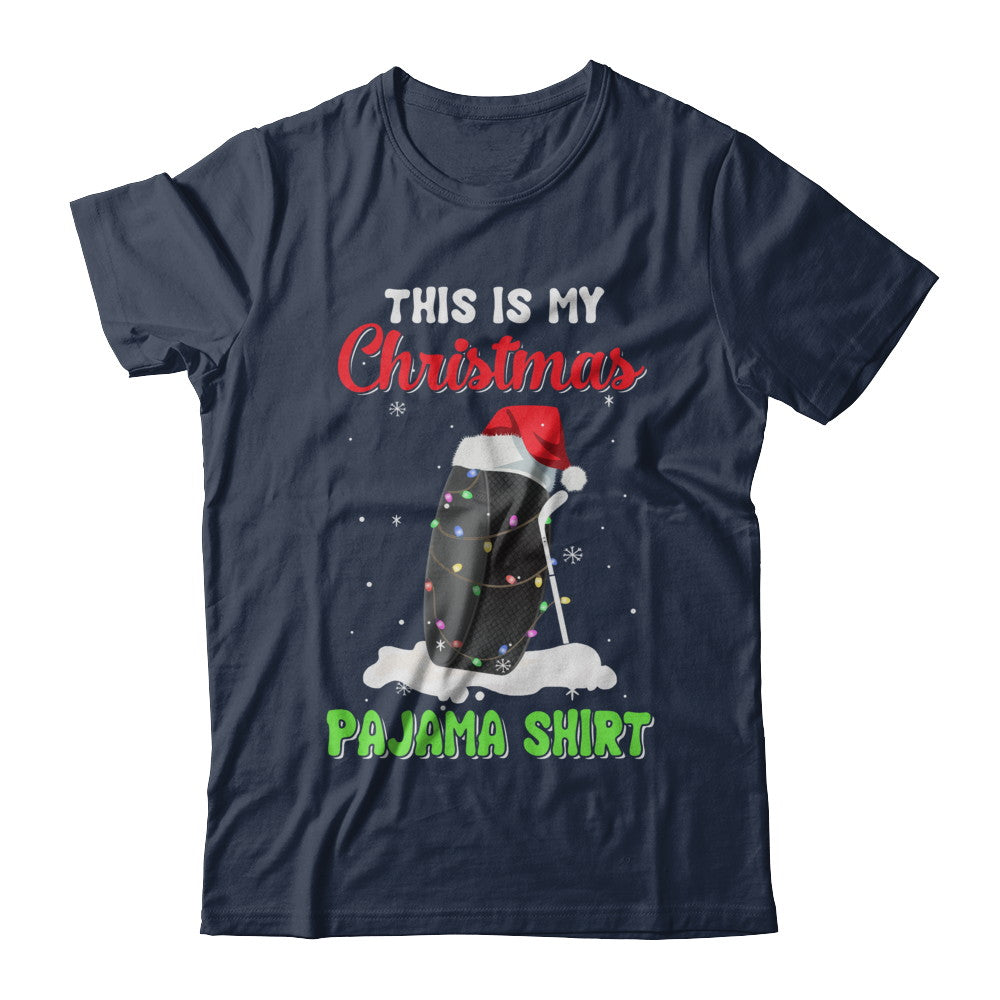 This Is My Christmas Pajama Xmas Hockey Santa T-Shirt & Sweatshirt | Teecentury.com