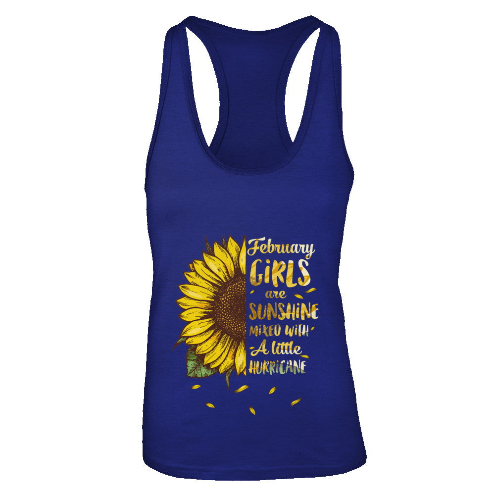 February Girls Are Sunshine Mixed With A Little Hurricane T-Shirt & Tank Top | Teecentury.com
