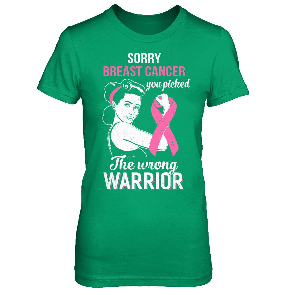 Sorry Cancer You Picked The Wrong Warrior Breast Cancer T-Shirt & Hoodie | Teecentury.com