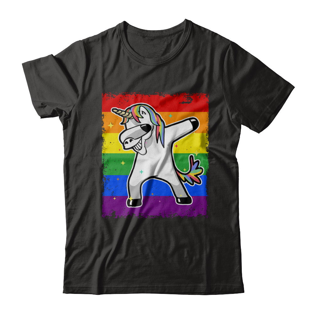 Dabbing Unicorn Lgbt Gay Pride Flag T-Shirt & Hoodie | Teecentury.com