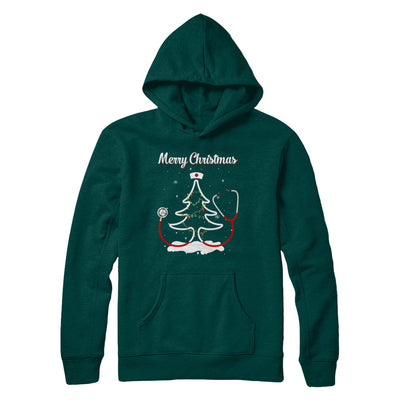 Merry Christmas Stethoscope Nurse Christmas Tree Xmas T-Shirt & Sweatshirt | Teecentury.com