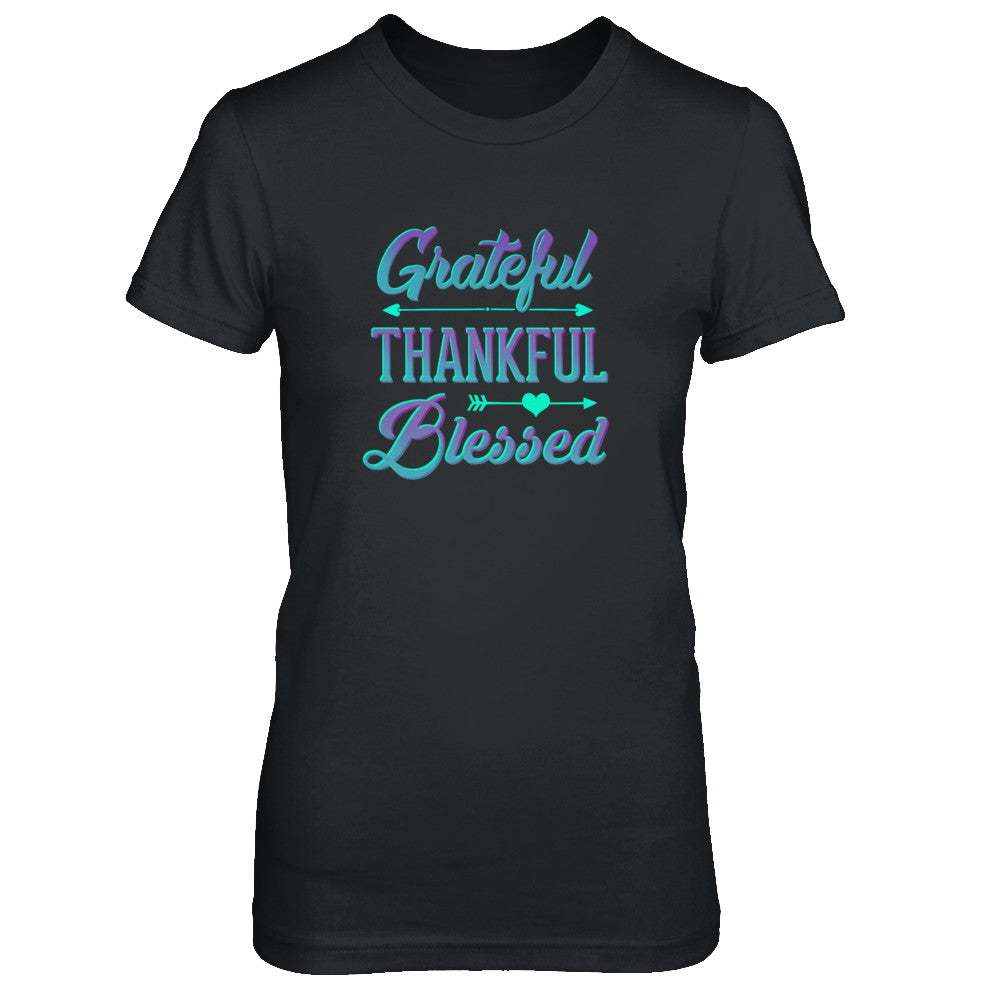 Grateful Thankful Blessed Thanksgiving T-Shirt & Tank Top | Teecentury.com