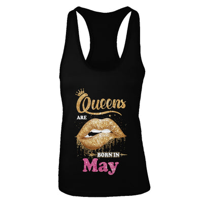 Lipstick Black Queens Are Born In May Birthday Gift T-Shirt & Tank Top | Teecentury.com