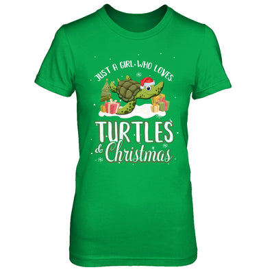 Just A Girl Who Loves Turtles And Christmas T-Shirt & Sweatshirt | Teecentury.com