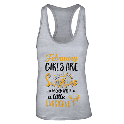 February Girls Sunshine Mixed With A Little Hurricane Birthday T-Shirt & Tank Top | Teecentury.com