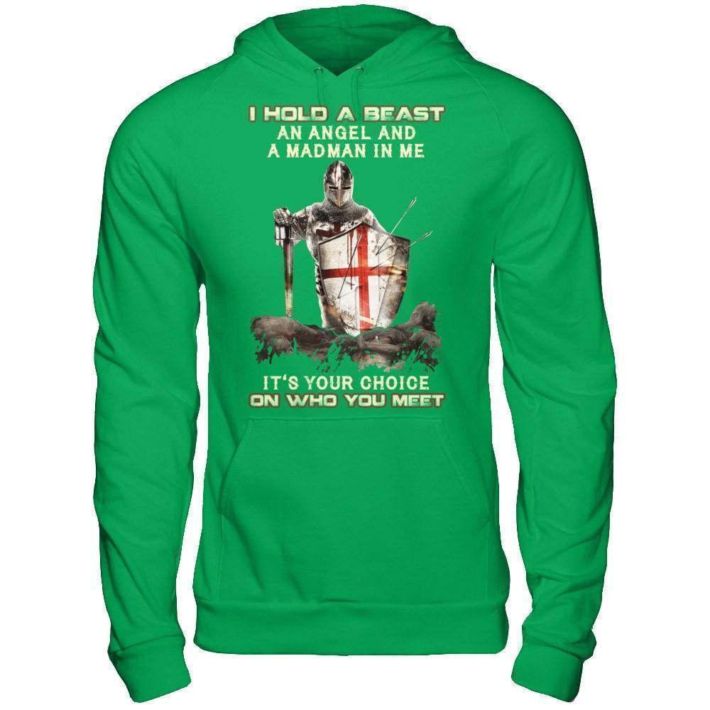 Knight Templar I Hold A Beast An Angel And A Madman In Me T-Shirt & Hoodie | Teecentury.com