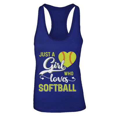 Just A Girl Who Loves Softball T-Shirt & Tank Top | Teecentury.com