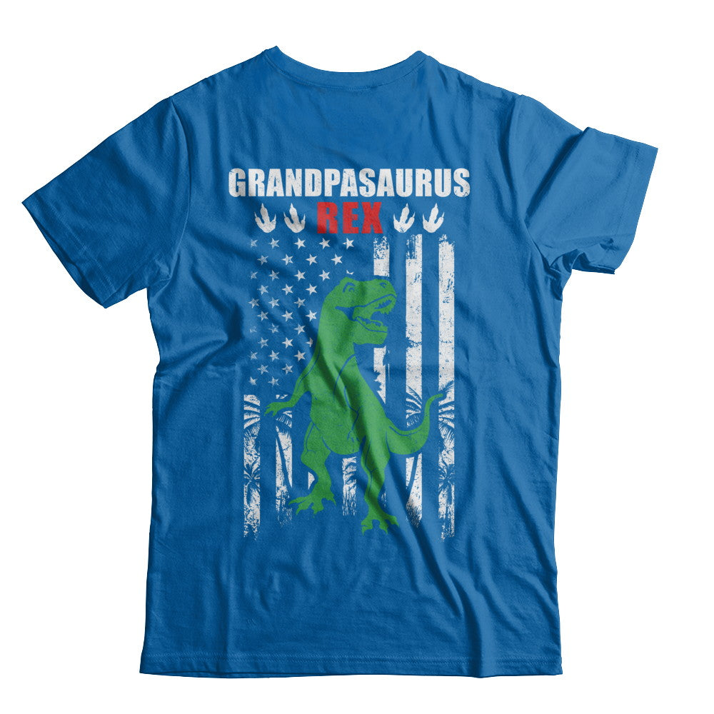 GranpaSaurus Grandpa Dinosaur Rex American Flag Fathers Day T-Shirt & Hoodie | Teecentury.com