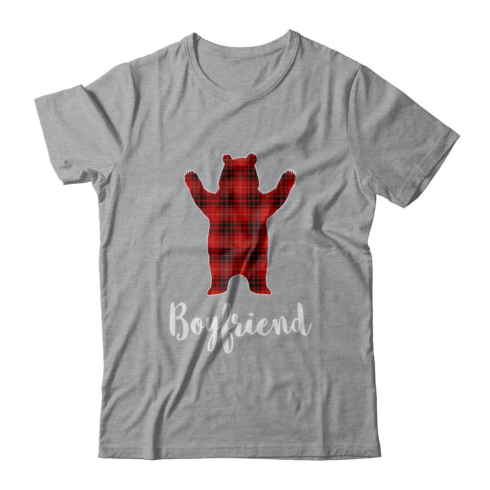 Red Boyfriend Bear Buffalo Plaid Family Christmas Pajamas T-Shirt & Sweatshirt | Teecentury.com