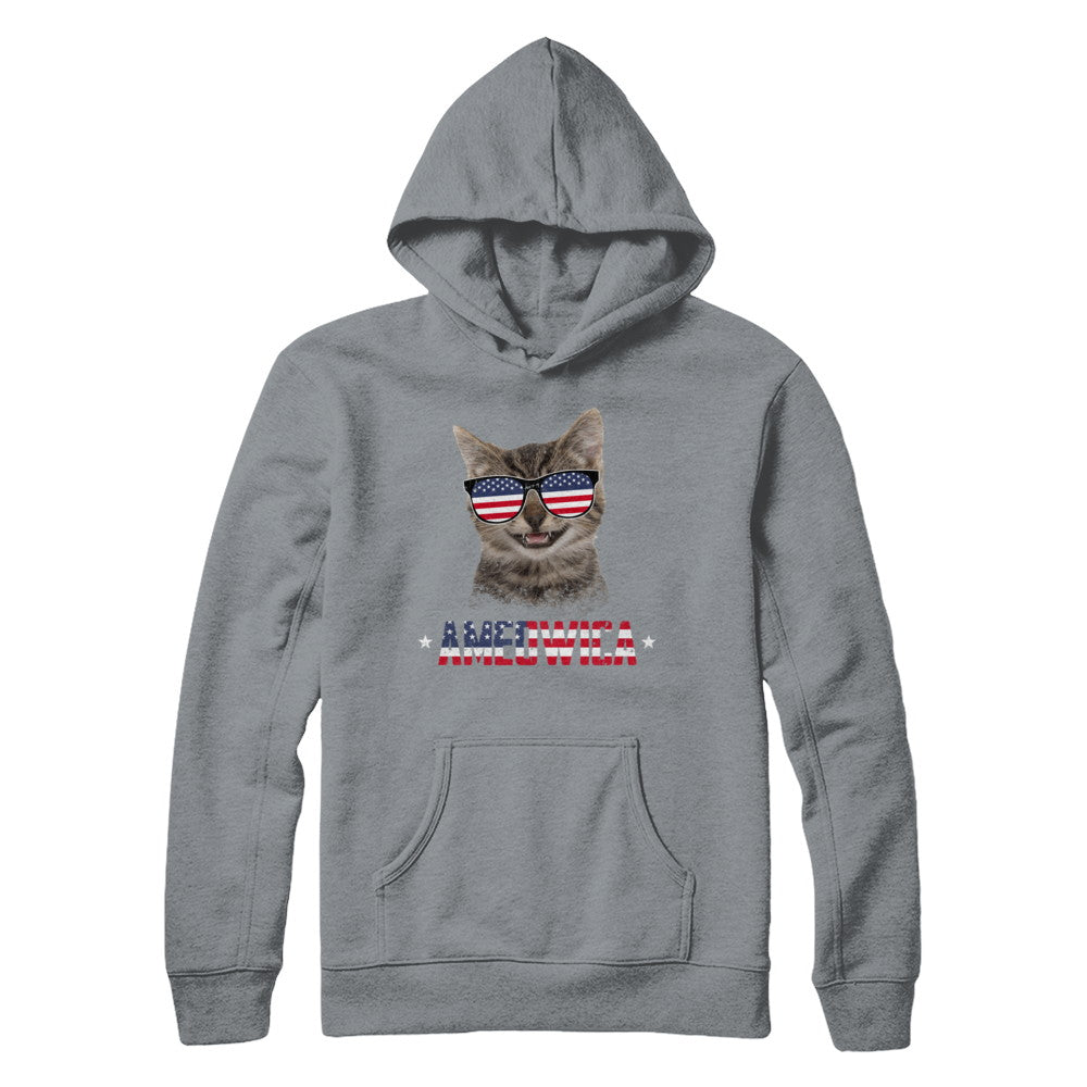 Ameowica 4Th Of July Party Meow Cat American Flag T-Shirt & Hoodie | Teecentury.com