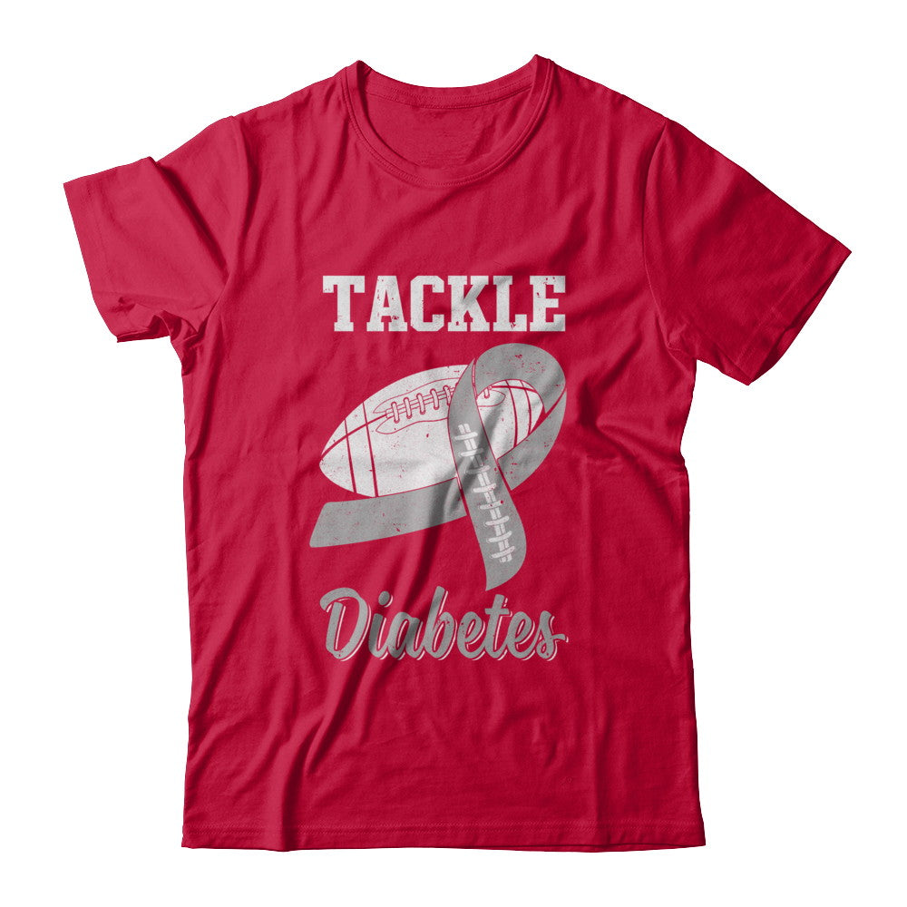 Football Survivor Tackle Gray Diabetes Awareness T-Shirt & Hoodie | Teecentury.com