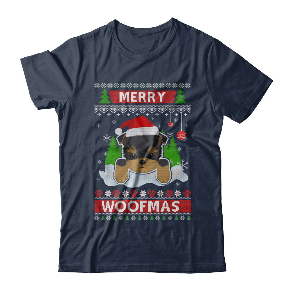 Yorkie Merry Woofmas Ugly Christmas Sweater T-Shirt & Sweatshirt | Teecentury.com