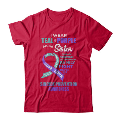 Suicide Prevention I Wear Teal Purple For My Sister T-Shirt & Hoodie | Teecentury.com