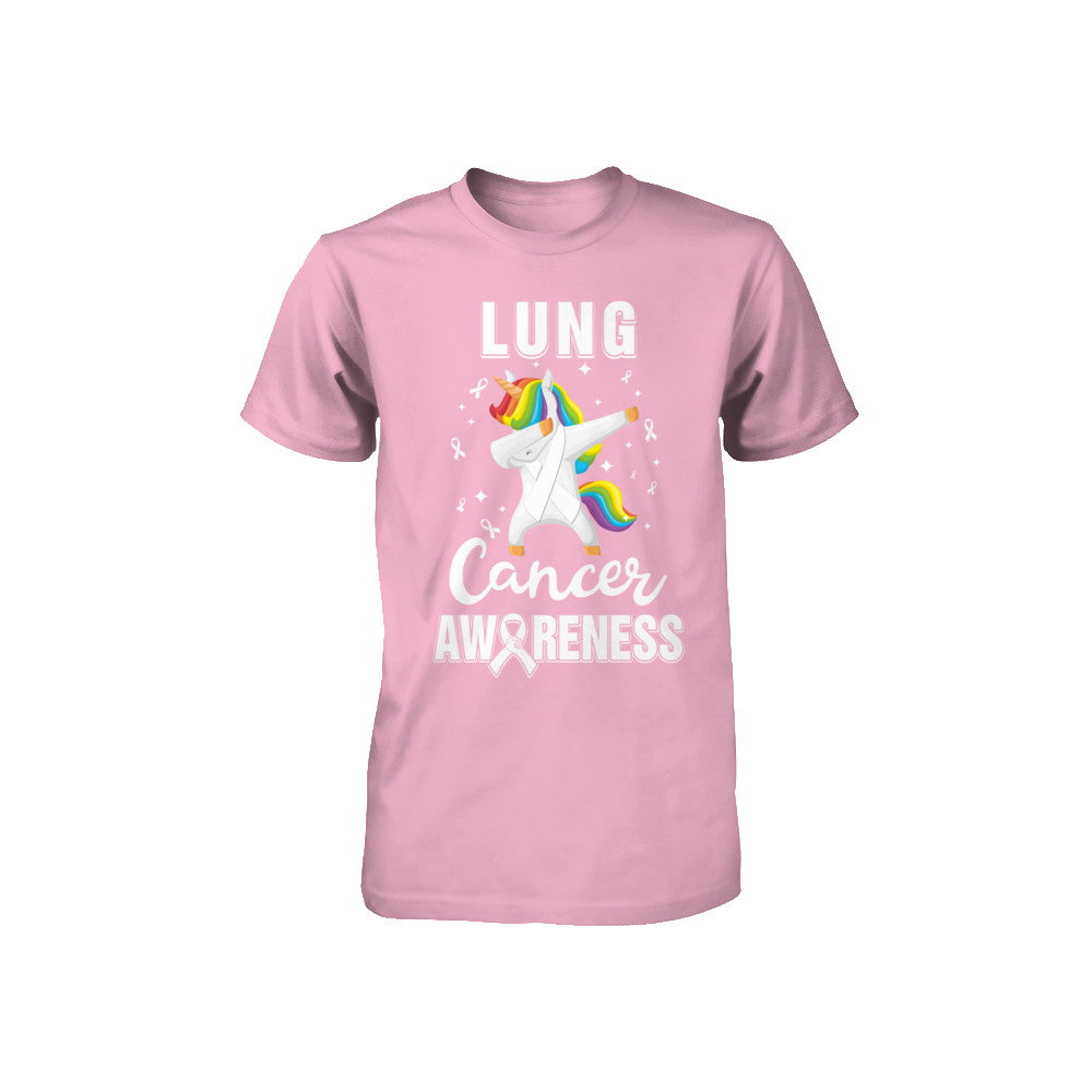 Inspirational Lung Cancer Awareness Unicorn Support Youth Youth Shirt | Teecentury.com